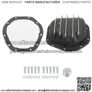 For Dana 44 10-Bolt Rear Aluminum Differential Cover with Gasket & Drain Plug