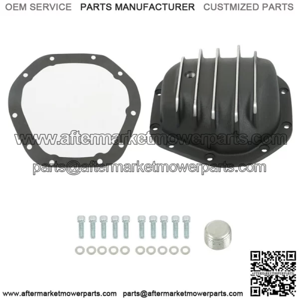 For Dana 44 10-Bolt Rear Aluminum Differential Cover with Gasket & Drain Plug