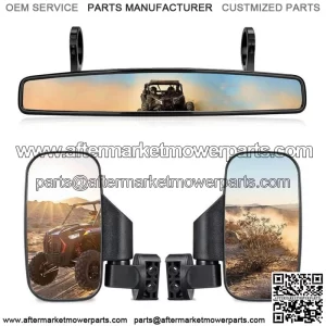 UTV Rear Side&Center Mirrors Set 1.75" Roll Bar For Polaris RZR 570/900/XP 1000 (Fits: Yamaha Rhino 660)