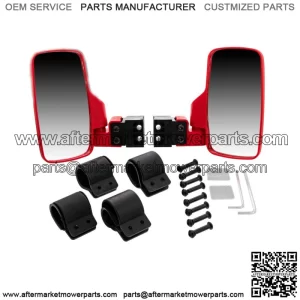 UTV Side View Mirror Set for Honda Big Red Talon Pioneer 500 700 1000 Red (Fits: Yamaha Rhino 660)