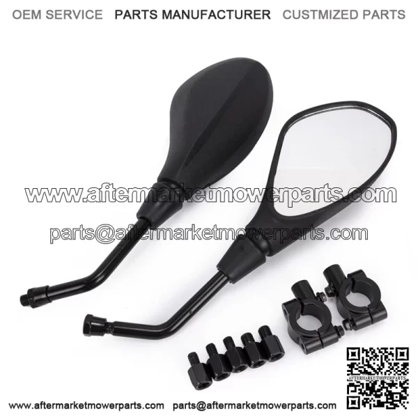 Universal ATV Side Rear View Mirror w/ 7/8 Handlebar Mount for Polaris Honda NEW - Image 2