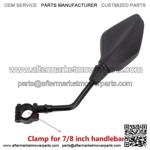 Mirror for Motorbike, Motorcycle Rearview Mirror, Motorbike Mirror Universal 7/8 inches 22mm, High Definition, with M8 M10 Clockwise and Counter Clockwise Threaded Bolts, for Motorcycle ATV Scooter - Image 2