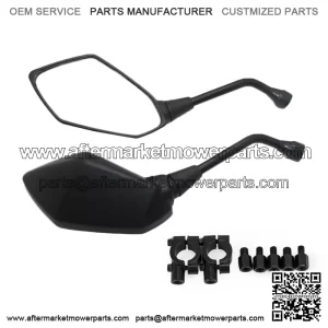Universal Motorcycle UTV ATV Rearview Side Mirrors w/ 7/8" Handlebar Mount Clamp