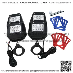 For UTV Polaris RZR 1.75"-2" Roll Cage Rear View Side Mirrors with LED Lights