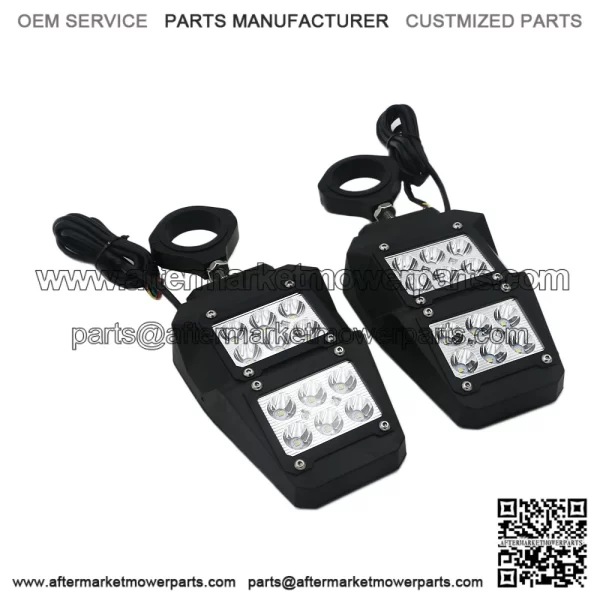 For UTV Polaris RZR 1.75"-2" Roll Cage Rear View Side Mirrors with LED Lights - Image 2
