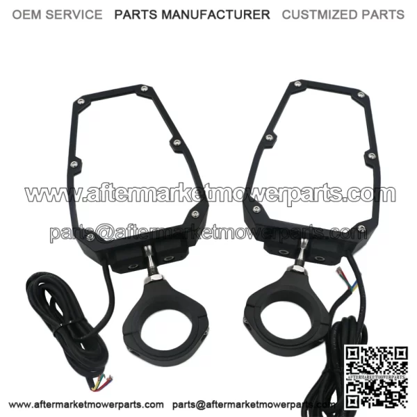 For UTV Polaris RZR 1.75"-2" Roll Cage Rear View Side Mirrors with LED Lights - Image 3