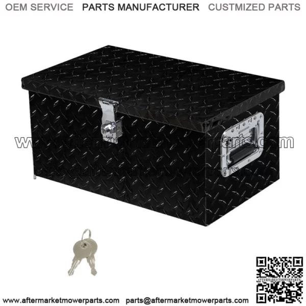 Black Aluminum Diamond Plate for Garage Pickup Traile Tool Box 20" x 12" x 9.5'' - Image 2