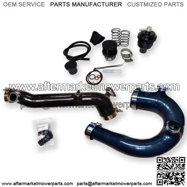 BLACK Polaris RZR Turbo R & PRO XP Silicone Charge Tube Kit & Blow Off Valve