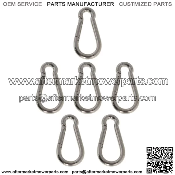 6 Set 264lbs Spring Snap Hook Carabiner 304 Stainless Steel Clips