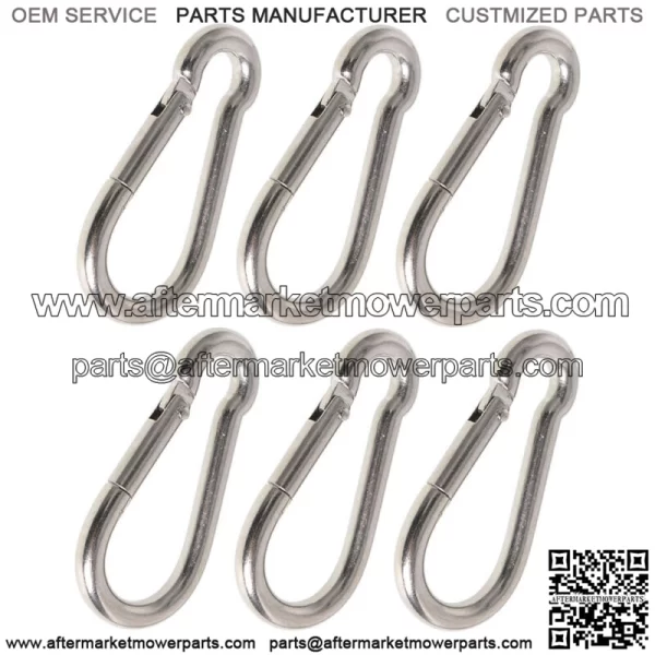 6 Set 264lbs Spring Snap Hook Carabiner 304 Stainless Steel Clips - Image 3