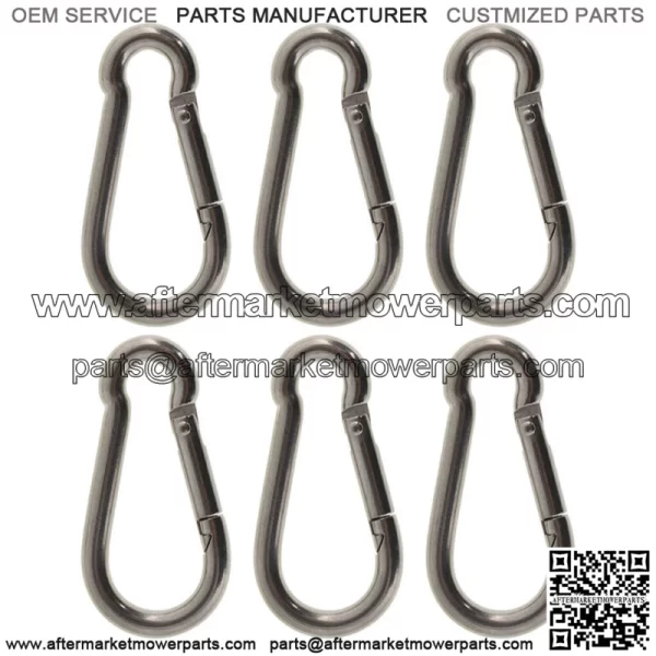 6 Set 264lbs Spring Snap Hook Carabiner 304 Stainless Steel Clips - Image 4