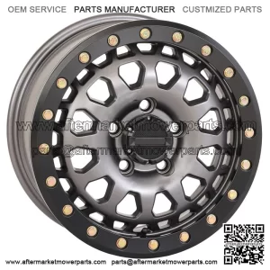 System 3 SB-6 Beadlock 15" Wheels Gunmetal 6+1 Polaris RZR Turbo R & Pro R For: Polaris