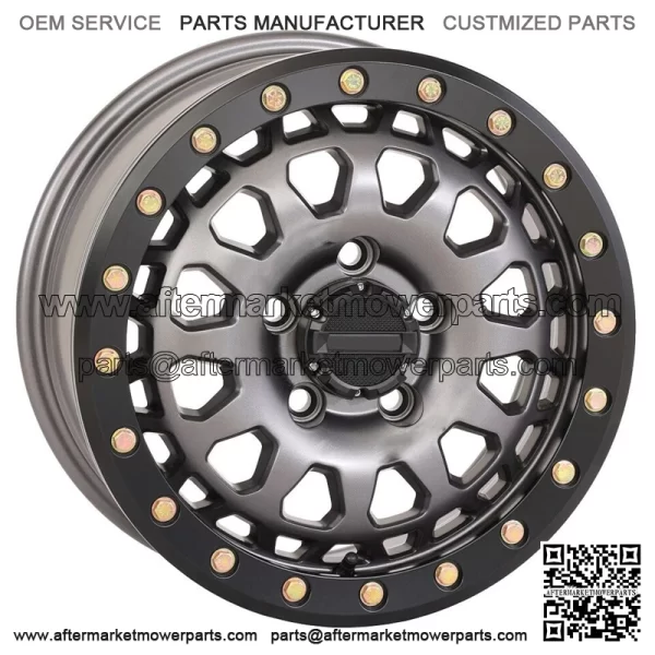 System 3 SB-6 Beadlock 15" Wheels Gunmetal 6+1 Polaris RZR Turbo R & Pro R For: Polaris