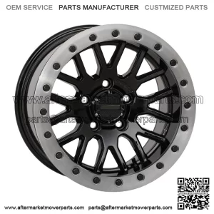 System 3 SB-9 Beadlock 15" Wheels Matte Black +10mm Polaris RZR Turbo R & Pro R For: Polaris