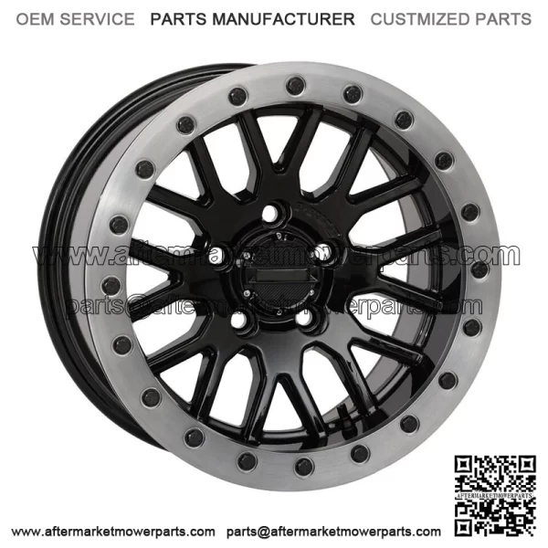 System 3 SB-9 Beadlock 15" Wheels Matte Black +10mm Polaris RZR Turbo R & Pro R For: Polaris