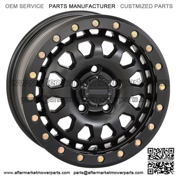 System 3 SB-6 Beadlock 15" Wheels Black 6+1 Polaris RZR Turbo R & Pro R For: Polaris