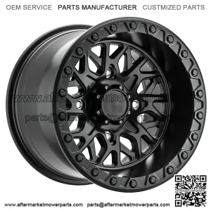 Set of 4 UTV H133 Glamis 15x8 4x156 Satin Black Wheels Rims 15" Inch For: Polaris