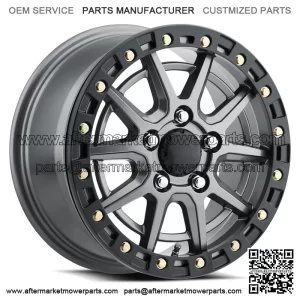 SD10 Beadlock 15" Wheels/Rims Grey Polaris RZR Turbo R & Pro R For: Polaris