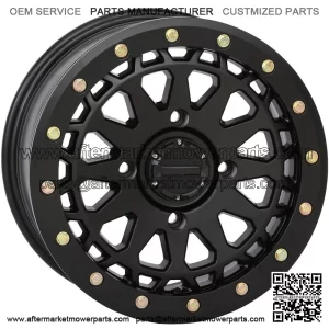 System 3 SB-6 Beadlock 15" Wheels Black 6+1 Polaris RZR Turbo S / RS1 4 For: Polaris