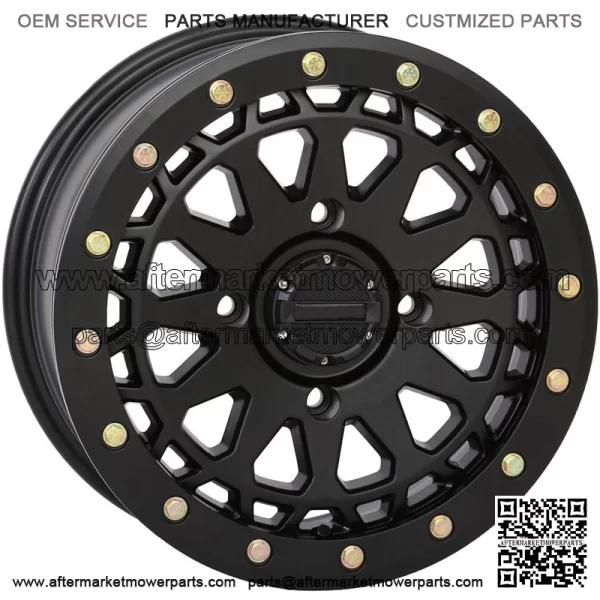 System 3 SB-6 Beadlock 15" Wheels Black 6+1 Polaris RZR Turbo S / RS1 4 For: Polaris