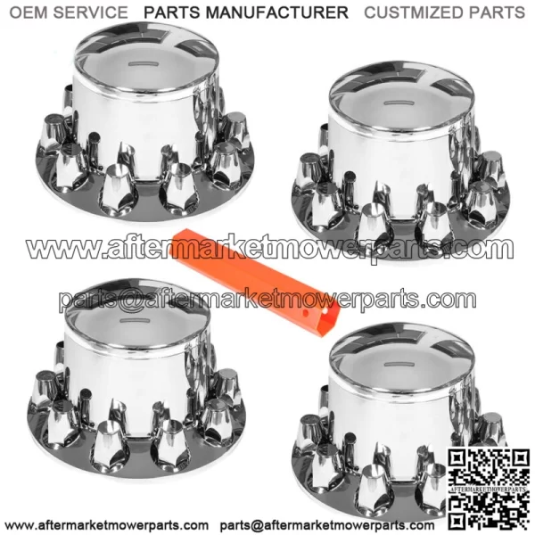 Set of 4 Rear Chrome Wheel Axle Hub Cover Kit Semi 33MM Nut Covers ABS Plastic