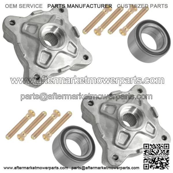 Front Left Right Wheel Hubs W/Studs & Bearings for Polaris RZR 800 EFI 2010-2014 (For: Polaris)