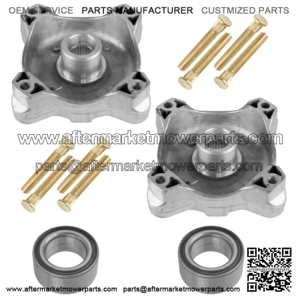Front Left Right Wheel Hubs W/Studs & Bearings for Polaris RZR 800 EFI 2010-2014 (For: Polaris) - Image 5