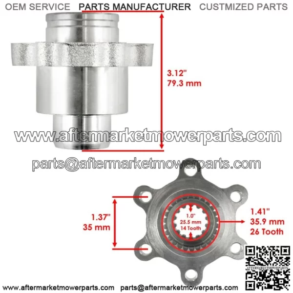 Rear Differential Drive Shaft Boss Fits Yamaha 5UG-46212-00-00 (For: 2006 Yamaha Rhino 660) - Image 2