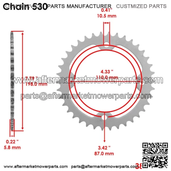 Rear Sprocket for Yamaha Raptor 700 YFM700 YFM700R 2006-2016 / YFZ450X 2010 2011 (For: Yamaha Raptor 700) - Image 2