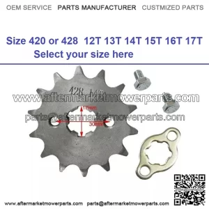 Engine Sprocket 17mm Front Chain 420 428 12T 14T 15T 16T 17T Pit Dirt Bike ATV