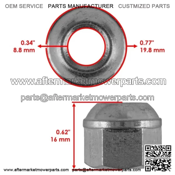 Front / Rear Wheel Nut for Honda FourTrax 300 1988-1997 / 90314-VM0-771 - Image 2