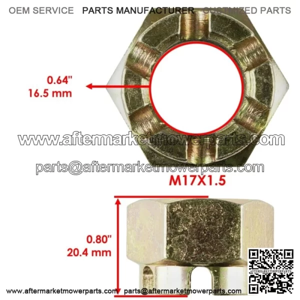 Rear Axle Castle Nut w/ Pin for Polaris Trail Blazer 250 1990-06 / 330 2008-2013 - Image 2