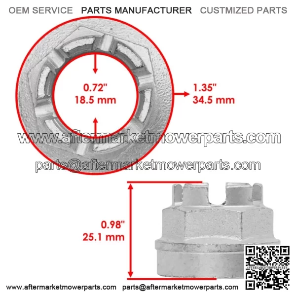 92210-1381 Rear Axle Castle Nut For Kawasaki Brute Force 750 2005-2023 - Image 2