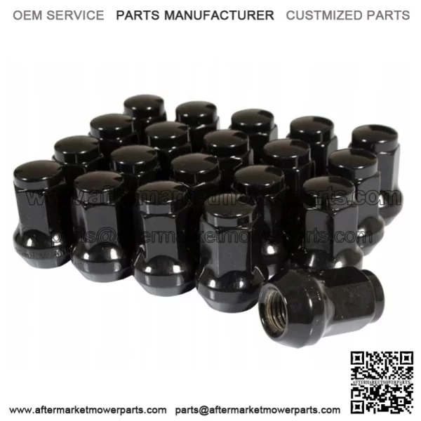 Wheel nut tapered black M10x1,25 Hex 14mm L-28mm to alurims 13271-BK