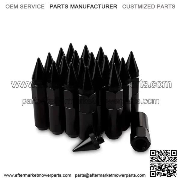 6061 aluminum 90MM pointed nut M12*1.5# black