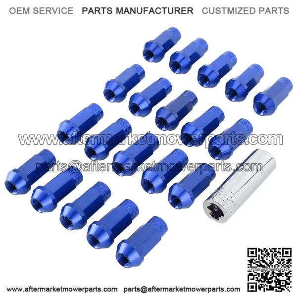 48mm Toyota model 7075 nut opposite side 19mm M12*1.5#blue - Image 3