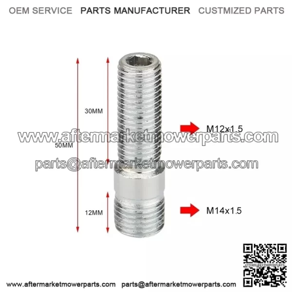 Long 58mm reverse bolt M12*1.5-M12*1.5 - Image 2