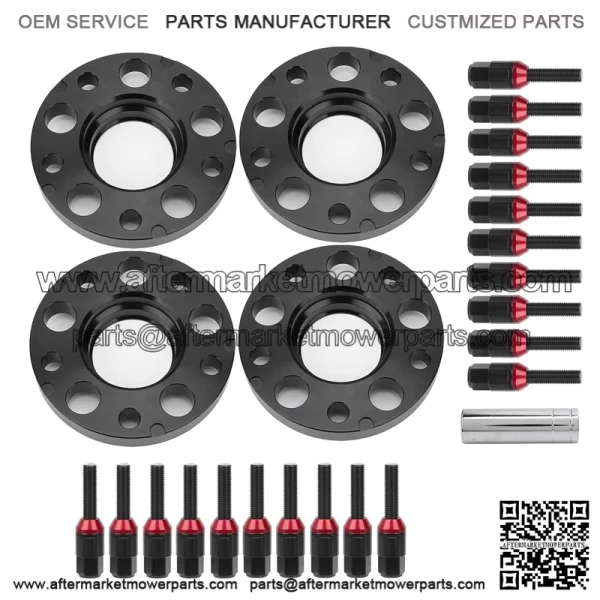 BMW 5*120 72.56mm flange 15mm+20mm 4PCS with M14*1.25 cone bolts - Image 2