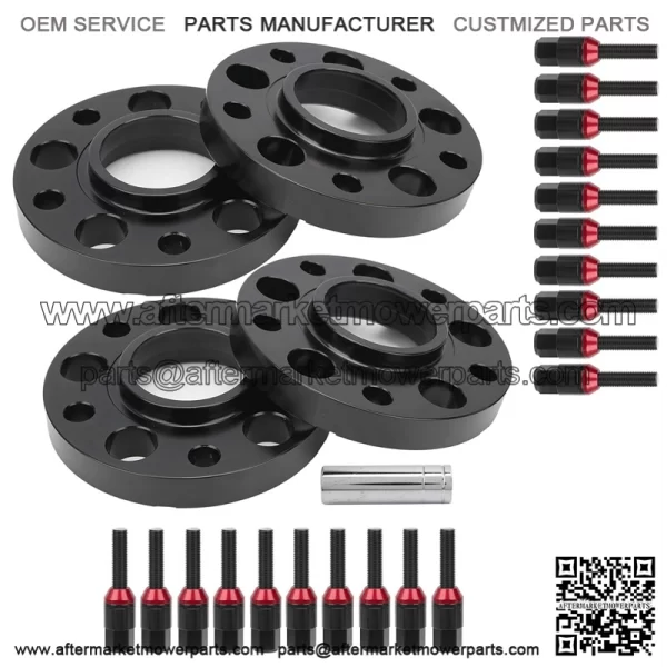 BMW 5*120 72.56mm flange 15mm+20mm 4PCS with M14*1.25 cone bolts - Image 3