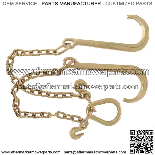 Tow Chain J-Hooks V-Chain Flatbed Truck Rollback Wrecker Carrier 5/16" X 2' G70 - Image 2