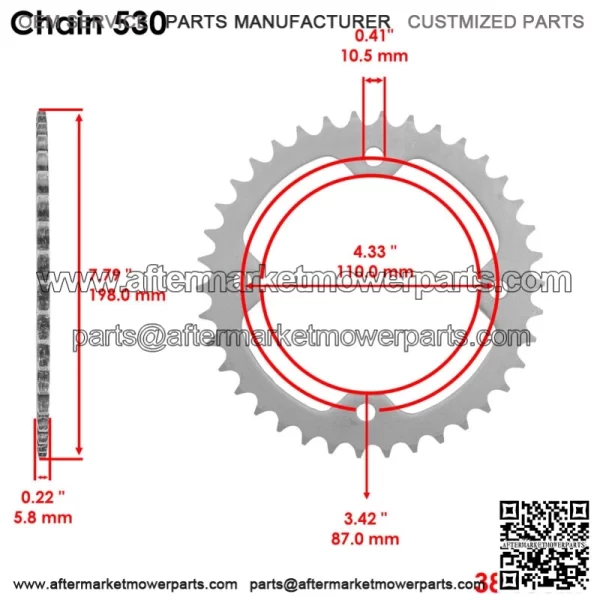 Drive Chain & Sprockets For Yamaha Raptor 700 YFM700 2013-2023 YFZ450  2004-2013 (For: Yamaha Raptor 700) - Image 4