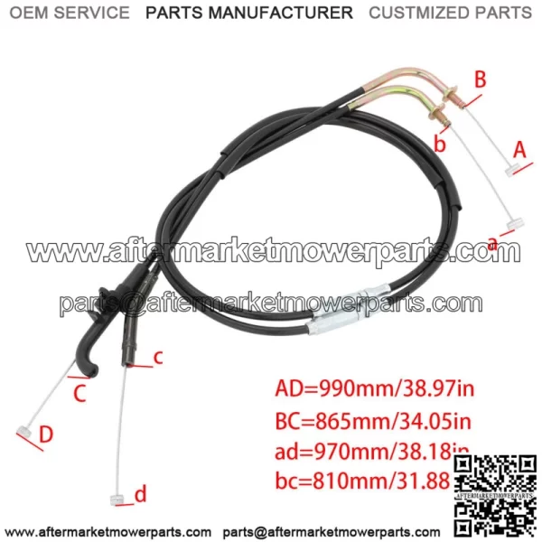 Motorcycle Pull & Push Throttle Cable Wire for Kawasaki Z1000 2003-2006 04 05 (For: Kawasaki) - Image 2