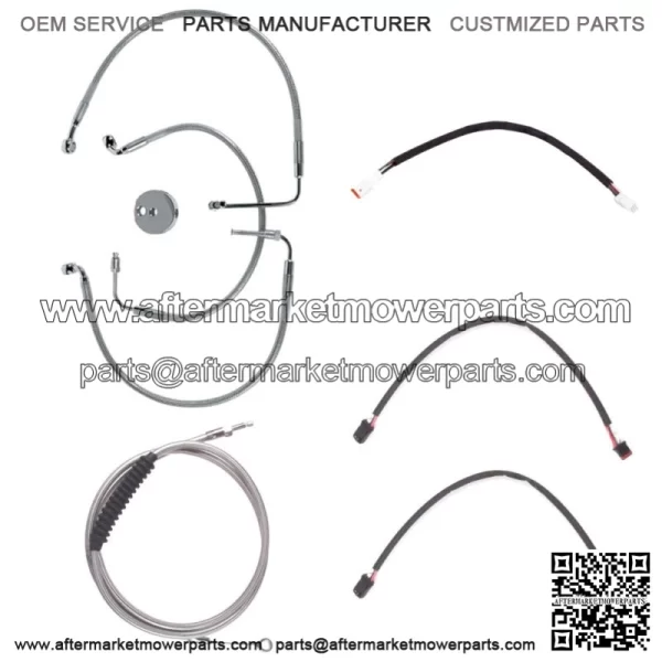 Stainless +10" Cable & Brake Line Cpt Kit 2018-2019 Harley Softail Fat Bob NoABS (For: Harley-Davidson)
