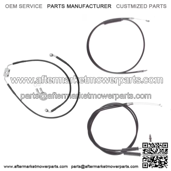 Black Cable & Brake Line Bsc Kit 12" Apes 2012-2017 Harley-Davidson Dyna w/ABS (For: Harley-Davidson)