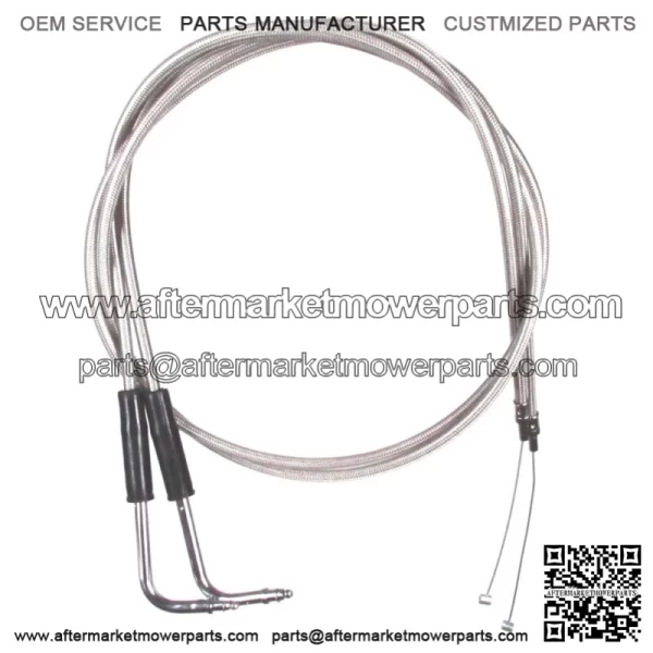 Stainless Braided +6" Throttle Cable Set 1996-2007 Harley Road King FLHR (For: Harley-Davidson)