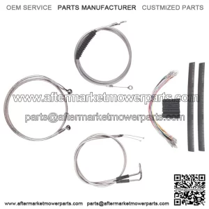 Stainless Cable & Brake Line Cmpt Kit 16" Apes 2007-2015 Harley Softail No ABS (For: Harley-Davidson)
