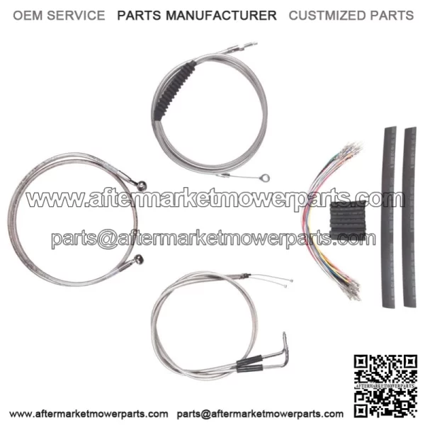 Stainless Cable & Brake Line Cmpt Kit 16" Apes 2007-2015 Harley Softail No ABS (For: Harley-Davidson)