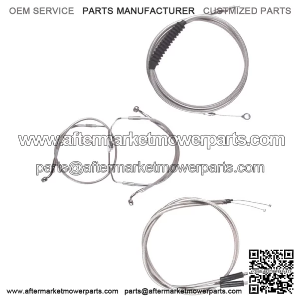 Stainless Cable Brake Line BKit 14" Apes 1996-2001 Harley Touring wCarb NoCruise (For: Harley-Davidson)