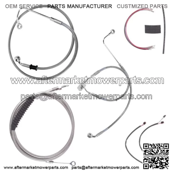 Stainless Cable & Brake Line Mstr Kit 14" Apes 2016-2017 Harley Softail w/ABS (For: Harley-Davidson)