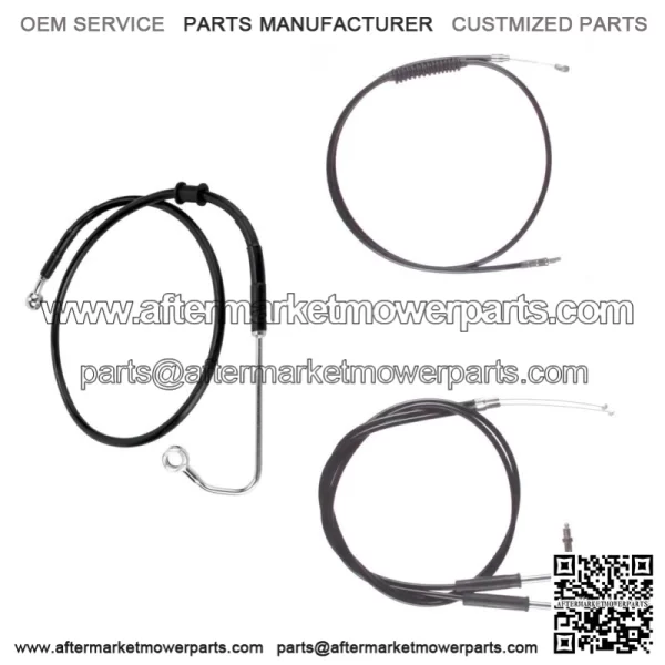 Black +12" Cable & Brake Line Bsc Kit 2011-2015 Harley-Davidson Softail w/ABS (For: Harley-Davidson)
